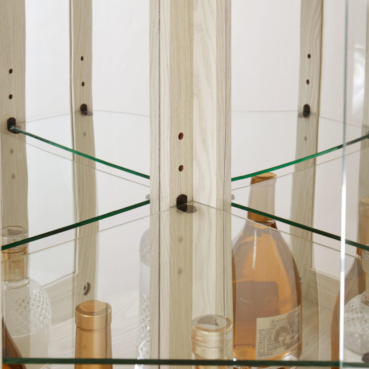 HRVEOCEI Curio Cabinet with Lighted, Display Cabinet with Glass Doors, Corner China Cabinet with Tempered Adjustable Glass Shelves & Carved Decoration(Antique White, Tall) HRVEOCEI