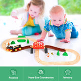 Asweets Wooden Train Set for Toddler,40 Piece with Train Track Electric Operated Fits Thomas,Brio,Melissa and Doug Magnet Battery Train Toy for 3 4 5 Asweets