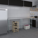 AmGood Stainless Steel Work Table Open Base | Metal Work Bench (Stainless Steel Table Open Base, 84" Long x 14" Deep) AmGood