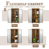 Outdoor Storage Cabinet Waterproof with Shelves, Small Storage Shed, Vertical Tall Patio Backyard Garden Storage Cabinet Tool Organizer for Outside PetsCosset