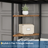 SLEKVERSA Twin Size Loft Bed with Large Desk and Storage Shelves, Metal Loft Bed with Safety Guardrail and Ladder for Kids and Adults, Space Saving, for Living Room, Bedroom, Black and Brown SLEKVERSA