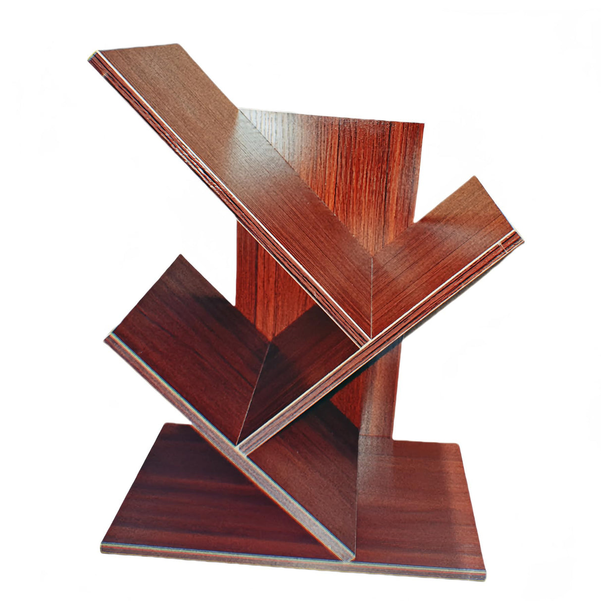 Godferyxin Book Tree Bookshelf, 3-Tier Wood Small Tree Bookcase for Displaying Books, CDs, Magazines and More at Office, Home or School Godferyxin