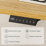 FLEXISPOT EN1 Whole-Piece Standing Desk, 48 x 24 Inches Height Adjustable Desk Stand up Desk Home Office Table for Computer Laptop (White Frame + Maple Desktop) FLEXISPOT