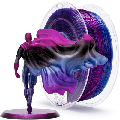 ZIRO Fast Color Changing Twinkling PLA, 1.75mm Filament, Sparkle Glitter with Colorful Transluent PLA, 3D Printing Material,1kg Spool, Dimensional Accuracy +/-0.03mm, Galaxy