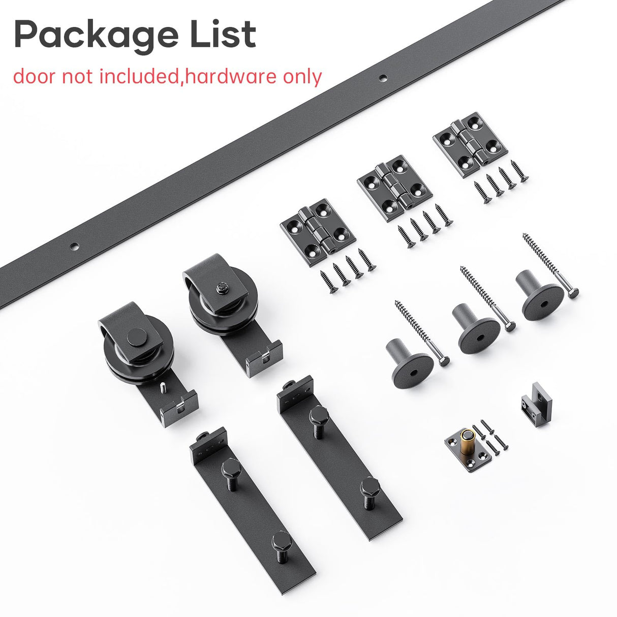 EaseLife 24" Bi-folding Sliding Barn Door Hardware Track Kit for 2 Closet Door,Side Mount,Heavy Duty,Slide Smoothly Quietly,Easy Install,Black,No Door (Track Length 28" for Double 12" Wide Door) EaseLife