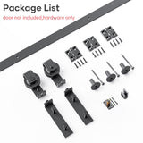 EaseLife 24" Bi-folding Sliding Barn Door Hardware Track Kit for 2 Closet Door,Side Mount,Heavy Duty,Slide Smoothly Quietly,Easy Install,Black,No Door (Track Length 28" for Double 12" Wide Door) EaseLife