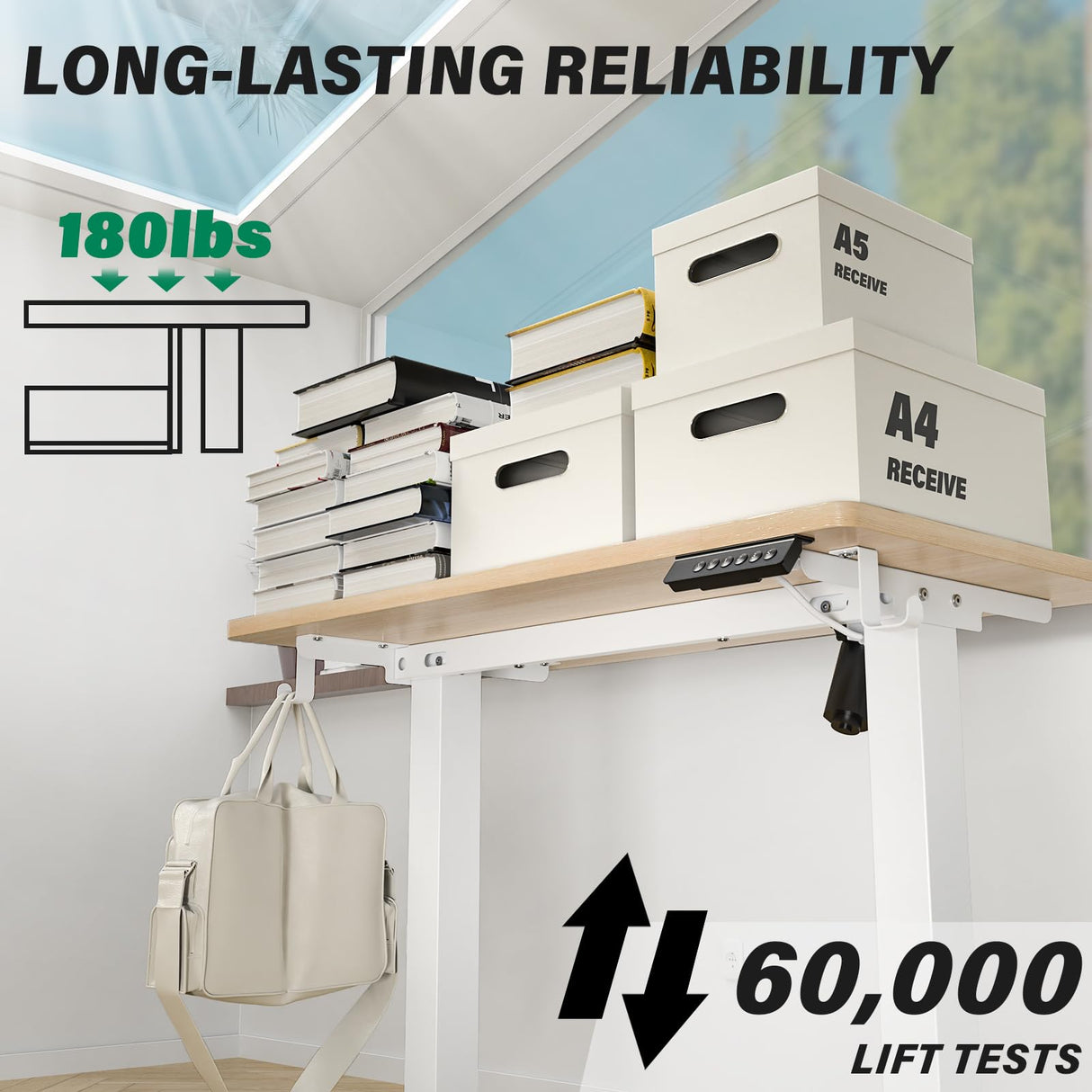 Kingant Standing Desk Height Adjustable Electric [35 x 20 Inch] - Ergonomic Sit Stand Desk for Home Office Computer Workstation With Cable Management Kingant