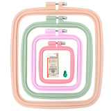 ZOCONE 4 Pcs 4 Size Square Embroidery Hoops, ABS Plastic Embroidery Hoops Cross Stitch Hoops Embroidery Frames for Sewing, Needlework, Embroidery Projects (Size-3", 4.3", 6.5", 8.7") ZOCONE