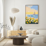 Framed Paint by Numbers Kit for Adults Beginner & Kids Age 8-12, Easy Flowers Adult Paint by Number Kits on Canvas, DIY Acrylic Watercolor Oil Paint by Number for Adults Landscape for Gift 8x12 Inch Possoco