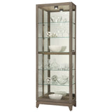 Howard Miller Gobind Curio Cabinet II - Floor Mount Grey Finish Durable Shelves & Levelers Illuminated Interior Halogen Lights Perfect for Decorative Items, Living Room Office & Room Decor Howard Miller