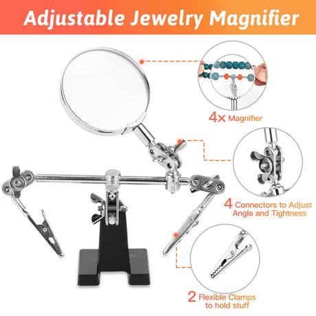 Giwaelro Jewelry Making Kit for Adults, Jewelry Making Supplies with Pliers, Wires, Findings, Necklace Chains, Magnifier and Storage Bag Giwaelro