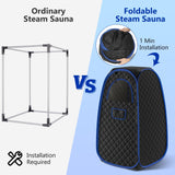 X-Vcak Foldable Steam Sauna, Portable Sauna for Home, Sauna Tent Sauna Box with 2.6L Steamer, Remote Control, Folding Chair, 9 Levels X-Vcak