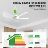 Roodike Mini USB Ceiling Fan for Camping Tent, 17" Portable Hanging Ceiling Fan for Outdoor Gazebo or RV, 13.2ft Long Cord with on/off Button, DC 5V, 330 RPM Rotation Speed, 36 dB Quiet Roodike