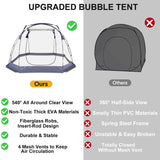 Clear Bubble Tent, ZXPLO 4-6 Person Gazebo Screen House Room, 10'x10' Sports Tent, Weather Proof Cold Protection Tent for Sports, Outdoor, Backyard, Patios ZXPLO
