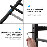 Queen Size Bed Frame with Headboard - Metal Platform Bed with LED Lights, Charging Station, Under Bed Storage and Heavy Duty Steel Slats Support - No Box Spring Needed, Easy Assembly, Black BedNZZZ