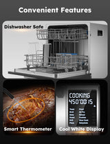 Nuwave Bravo XL Pro Air Fryer Toaster Oven, Improved 100% Super Convection, Quicker & Crispier Results, 100 Presets, Multi-Layer Even Cooking, 50-500F, Smart Probe, PFAS Free, 30QT, Stainless Steel Nuwave