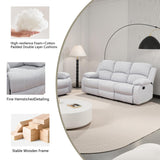 Manual Recliner Sofa Set,Microfiber Reclining Couch Set,Modern Living Room Furniture Set,Reclining Sofa Couch Chair for Living Room Home Office(Grey/White,3 Pieces Set) Pon Living Furniture Inc