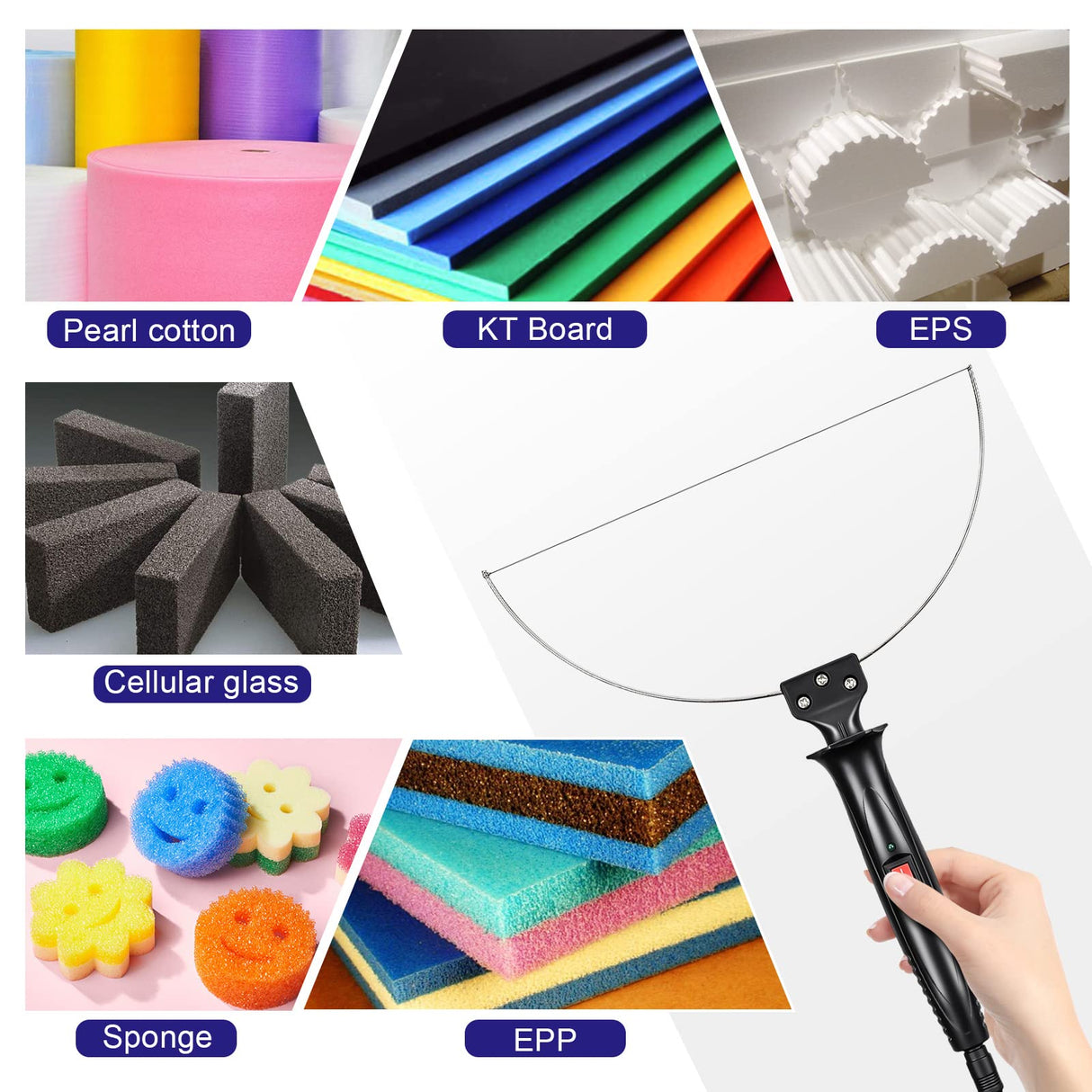 GOCHANGE 3 in 1 Foam Cutter Electric Cutting Machine Pen Tools Kit, 100-240V / 18W Styrofoam Cutting Pen with Electronic Voltage Transformer Adaptor GOCHANGE