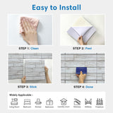 COMSTICKC 3D White Wood Wall Panels, Faux Wood Peel and Stick Shiplap Wall Panels,10 Pcs of 12"X12", Thin PVC White Wood Adhesive Fake Wood Backsplash,Paintable Decorative Tiles COMSTICKC