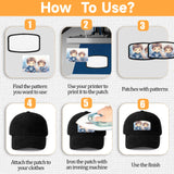 30 Pcs Fabric Iron-on Blank Patches with Black Border Sublimation Blanks Patches Blank Sublimation Hat Patches for DIY Crafts Clothes Caps T-Shirt Bags Backpack Uniforms(3 Shapes) Hariendny