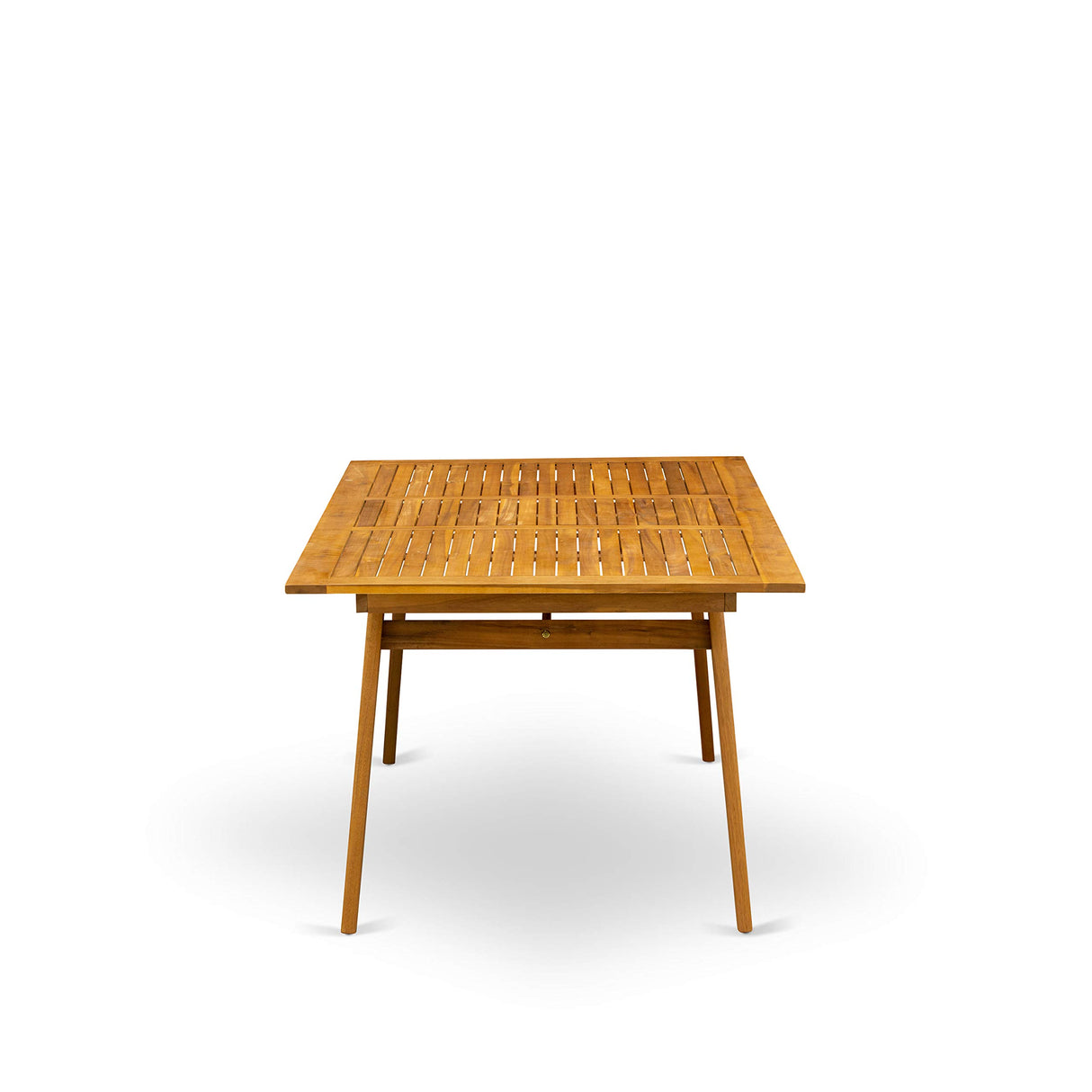 East West Furniture DEBS7CWNA 7-Piece Modern Set-6 Foldable Chairs Ladder Back and Outdoor Coffee Table and Rectangle Top with Wooden 4 Legs-Natural Oil Finish East West Furniture