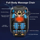 Artist hand Massage Chair Full Body, Zero Gravity Massage Chair, Dual Core SL-Track Massage Recliner Chair with Bluetooth Speakers, Full Body Airbag Compression, Heating, Foot Rollers, Black & Gold Artist hand
