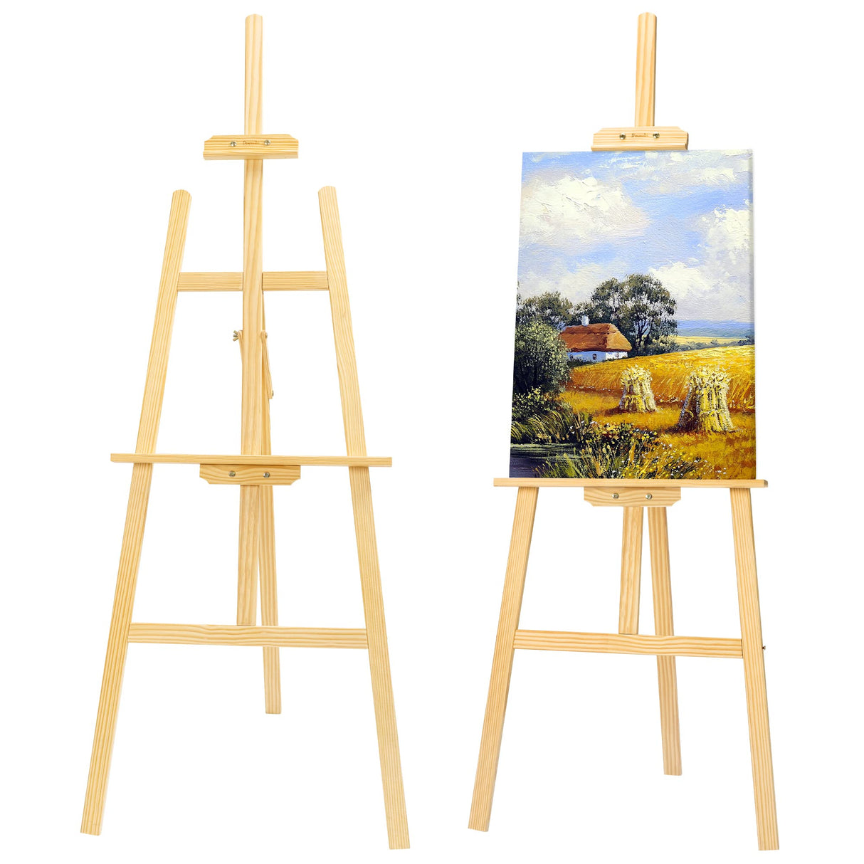 Finenolo Wooden Painting Easel, Adjustable Stand Easel for Canvas Wedding Signs, Holds up to 48", Art Easel for Adults Artist Beginners Students finenolo