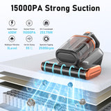 WFFOIFL Mattress Vacuum Cleaner with 400W/15Kpa Suction Powerful Double-Cup, 99.9% Filtration Bed Vacuum Cleaner with UV & Ultrasonic, Handheld Vacuums for Sofa/Bed/Fabric Surface WFFOIFL