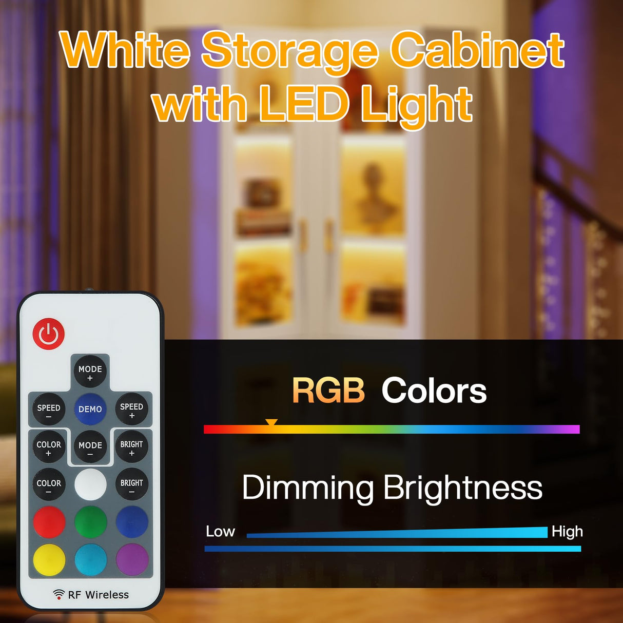 Tribesigns 70.9" Tall Bookcase with LED Light, Modern 5-Tier Bookshelf Display Cabinet with 4 Acrylic Doors, L-Shaped Corner Storage Cabinet for Bedroom Living Room Office, White Tribesigns