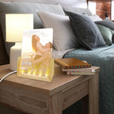 HSOKEW 2 Pack Sublimation Night Light Blank, Sublimation LED Acrylic Photo Frame Panel White 4" x 6" with Warm Light LED Night Light Picture Frame LED Wood Stand Light for Heat Press Machine Printing HSOKEW