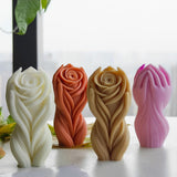 Flower Body Candle Resin Mold - Resin Casting Silicone Molds for Home Decor & Candle Making Wave Spiral Mold ESEDAGE
