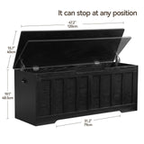 VANKILEY 47.2" Storage Chest Extra Large,Storage Trunk with 2 Safety Hinges,Wooden Storage Bench,Shoe Bench,47.2x15.7x19.1 Inch,Easy Assembly,Storage Bench for Bedroom,Living Room,entryway(Black). VANKILEY