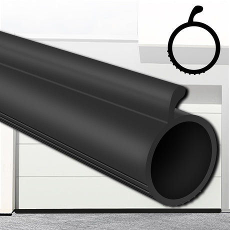 Gaahing 0.19" P-Bulb Garage Door Bottom Seal Strip - Replacement Impact Buffer Weatherstripping, Fits Single Track Overhead Door (9.8FT, Black) Gaahing
