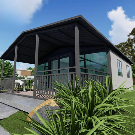 Tiny Home for Sale Prefeb, Custom 20ft 40ft Container Expandable Prefabricated Tiny House to Live in for Adults with Bedrooms Bathroom Kitchen Granny Flat Mobile Home Casa prefabricadas para Vivir Generic