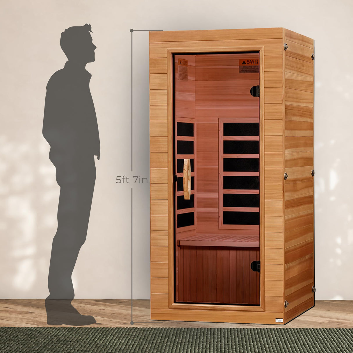 Dynamic Saunas Elite 1 Person Compact Ultra Low EMF FAR Infrared Sauna with Red Light Therapy & Bluetooth Speakers - Personal Indoor for Home & Gym DYNAMIC SAUNAS