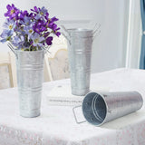 Notakia Galvanized Metal Vases Farmhouse French Flower Bucket Vases for Cut Flowers for Home Decor and Wedding Table Centerpiece Decorations (9.05in Silver 4Pcs) Notakia