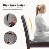 Sweetcrispy Dining Chairs Set of 4, Upholstered Leather Kitchen Room Chairs Mid Century Modern High-End Dining Room Side Chairs with Nailhead Trim and Wood Legs for Bedroom, Living Room, Brown Sweetcrispy