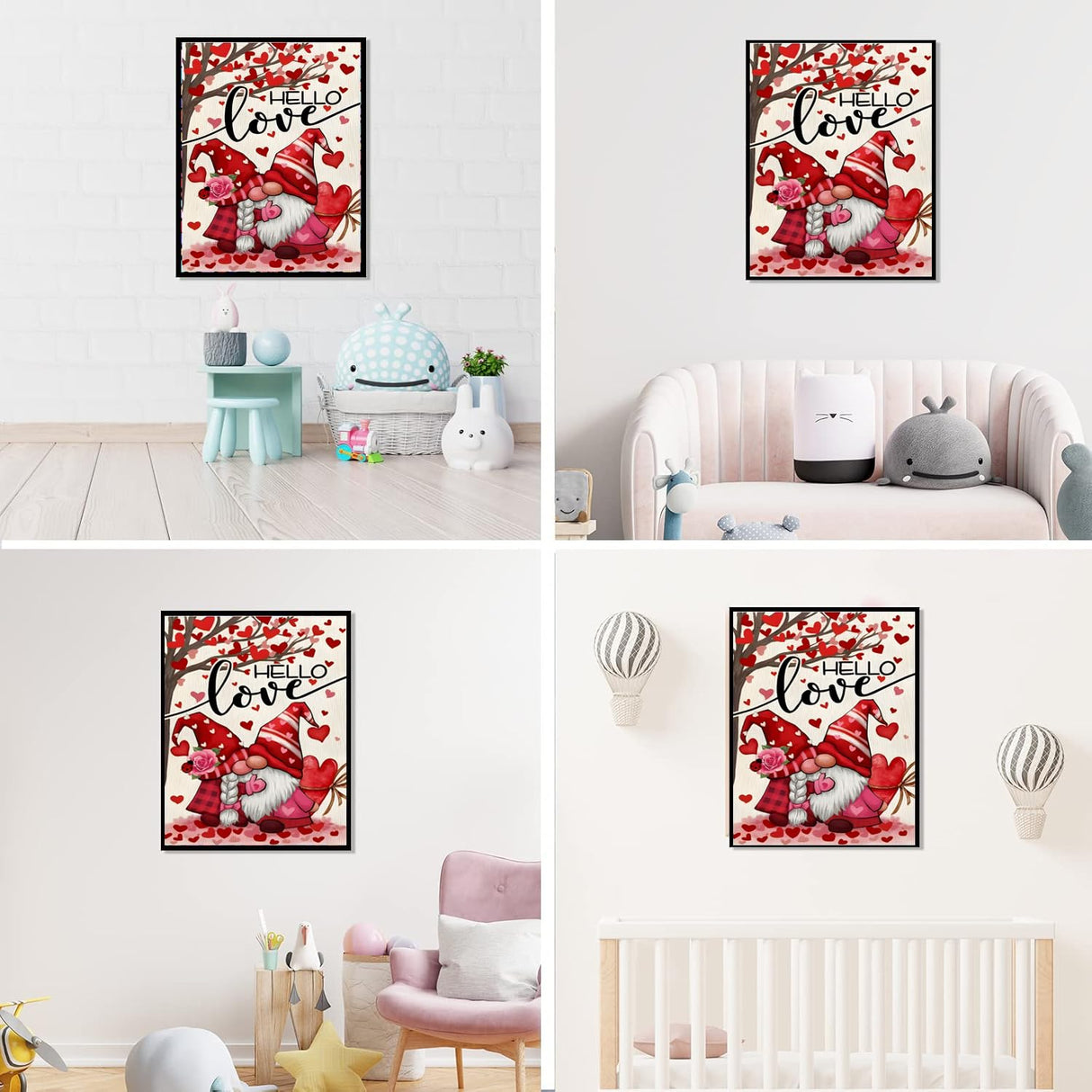 Happy Valentines Gnome Diamond Painting Kits for Adult Beginners,DIY 5D Love Diamond Art Kits Gift, Full Drill Paint with Diamond Dot Gem Art Painting for Home Decor 12x16 inch Semneroy