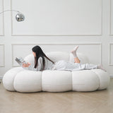 JACH Cloud Shaped Couches for Living Room, Modern Comfy Upholstered Sofa, Cloud Shaped Leisure Sofa, Upholstered Couch for Bedroom, Apartment, Small Space (White, No Assembly Required) JACH