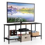 50 Inch TV Stands for Living Room Black Entertainment Center with Storage for 50 43 40 32 Inch TV Console Table for Bedroom Office Luplom