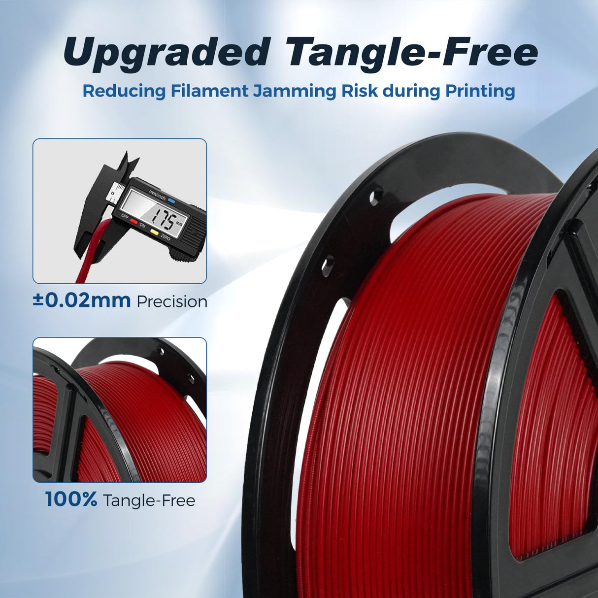 FLASHFORGE Rapid PLA Filament 1.75mm Ruby Red, 500mm/s High Speed Printing, 3D Printer Filament 1kg Spool, Dimensional Accuracy +/- 0.02mm, Enjoy Exceptional Print Quality FLASHFORGE