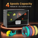 SUNLU Official 3D Printer Filament Dryer S4, 4 Spools Capacity, 3 Circulation Fans, 350W PTC Heater, 70℃ Max Temperature, Power Saving Storage Mode, Nylon TPU PLA PETG ABS Filament Dryer Box, Black SUNLU