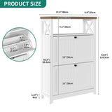YITAHOME Shoe Cabinet with 2 Flip Drawers, Entryway Shoe Storage Cabinet with Open Shelves, Free Standing Hidden Shoe Rack Storage Organizer for Entryway/Hallway/Closet, White YITAHOME