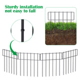 25 Pack Animal Barrier Fence, 17 in(H) X 27 Ft(L) Decorative Garden Fence, Rustproof Metal Wire Garden Border Fence, Dog Rabbits Ground Stakes Fence for Garden. NANANARDOSO