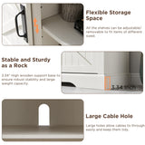 OKD Farmhouse Electric TV Stand for 65+ Inch TV, Rustic Entertainment Center with 18" Fireplace, Sliding Barn Door, Storage Shelves, Wood Media Console Cabinet for Living Room, Antique White OKD