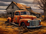 Generic Old Rusted Truck and Wood House 5D Diamond Art Painting for Adults Full Drill Round Diamond Paint by Number Kits for Beginners Gems Cross Stitch for Wall Decor 11.8x15.8inch(3) Generic