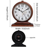 rnuie Desk Clock for Table Decor, Retro Mantel Clock Battery Operated for Fireplace Mantel, Living Room, Bedroom, Office, Desktop Decoration(Brown) rnuie