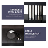 LUXOAK 80" Fireplace TV Stand, Modern High Gloss Finish Media Console with 40" Electric Fireplace, Open Storage Entertainment Center for TVs Up to 90" with LED Lights, Black LUXOAK