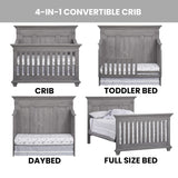 Oxford Baby Westport 4-in-1 Convertible Crib, Dusk Gray, GreenGuard Gold Certified Oxford Baby