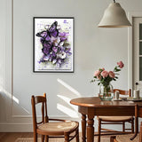 DOTZSO Butterfly Diaomnd Painting Kits for Adults DIY 5D Round Full Drill Butterfly Flowers Diamond Art Adult Diamond Painting Very Suitable for Home Leisure and Wall Decoration 11.8x15.7 (Inches) DOTZSO